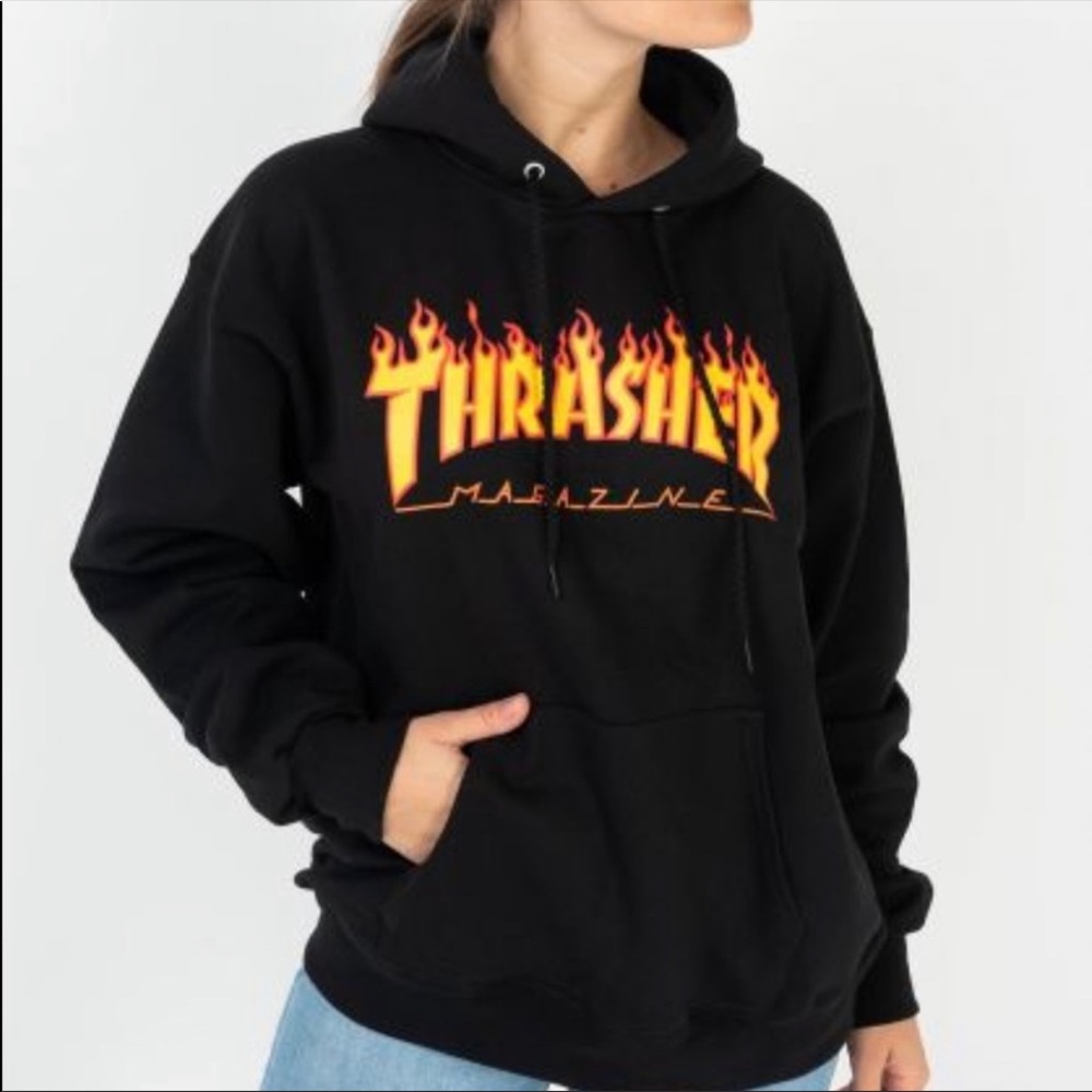 THRASHER Black Hoodie S